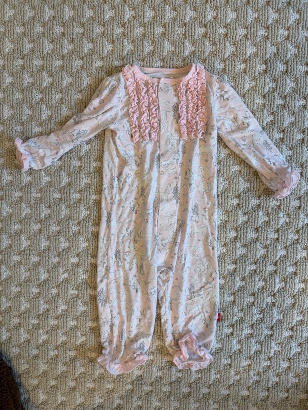 Magnetic Me Pink Ruffle Baby Footless Sleeper